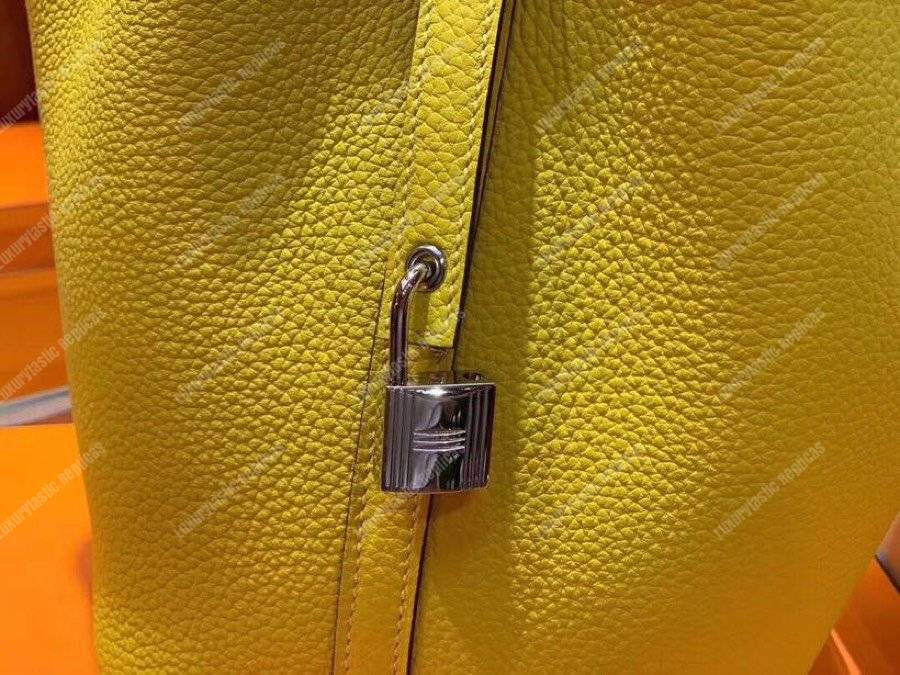H**mes picotin 22 clemence jaune palladium hardware