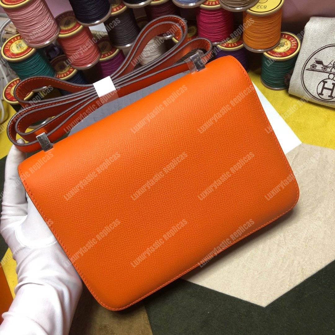 H**mes constance 24 bag epsom orange palladium-hardware