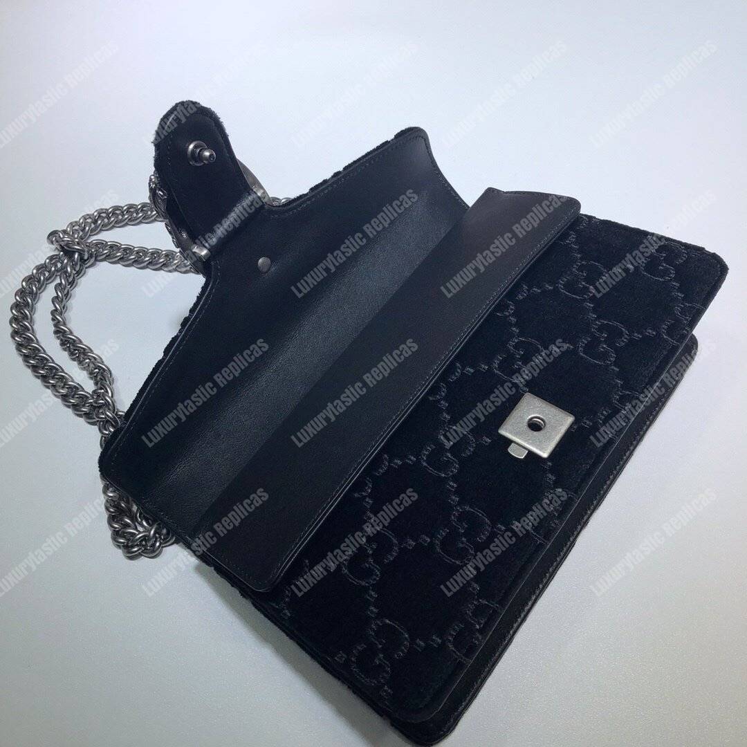 G*u*i dionysus gg velvet small shoulder bag black