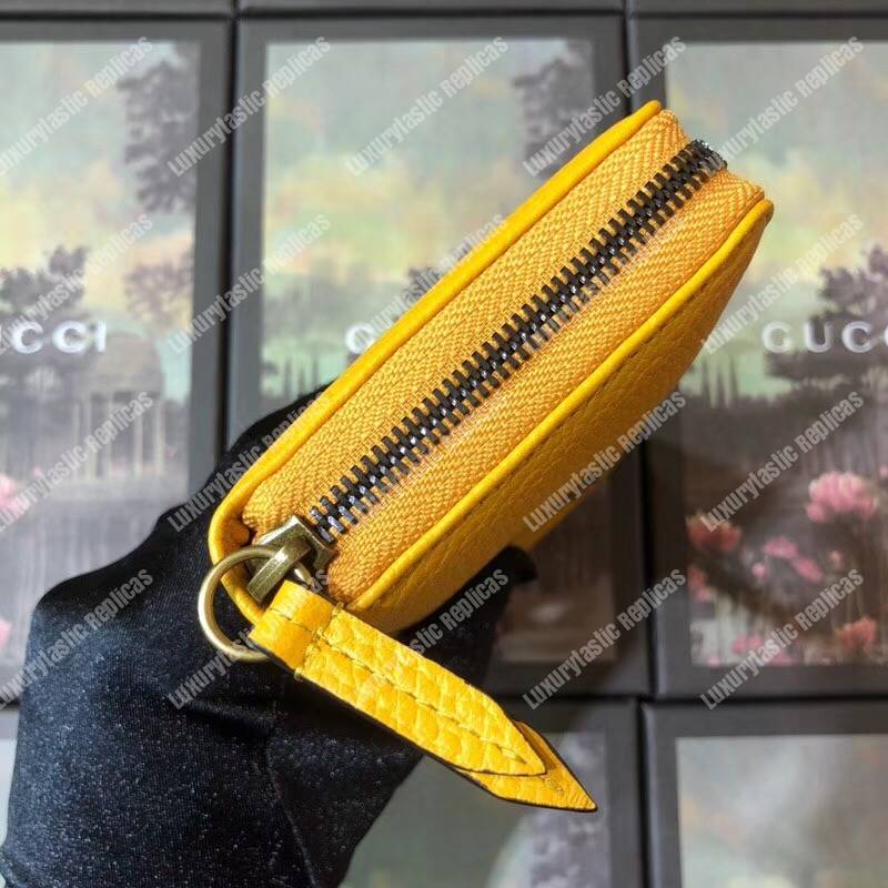 G*u*i garden leather zip around wallet yellow with bat