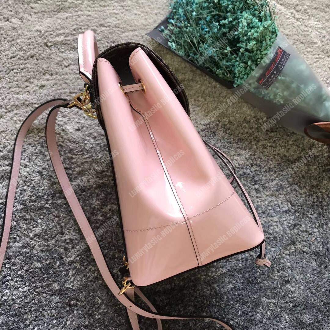 LV Hot Springs Backpack Patent Leather Rose Ballerine