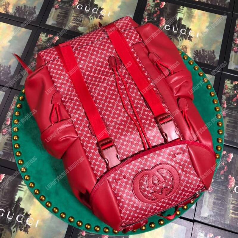 G*u*i dapper dan backpack hibiscus red