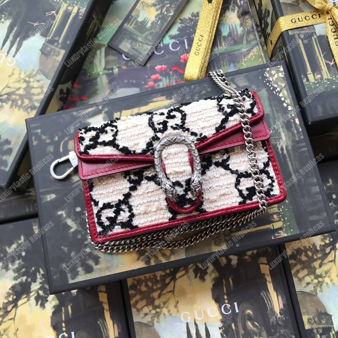 G*u*i dinoysus super mini bag white tweed