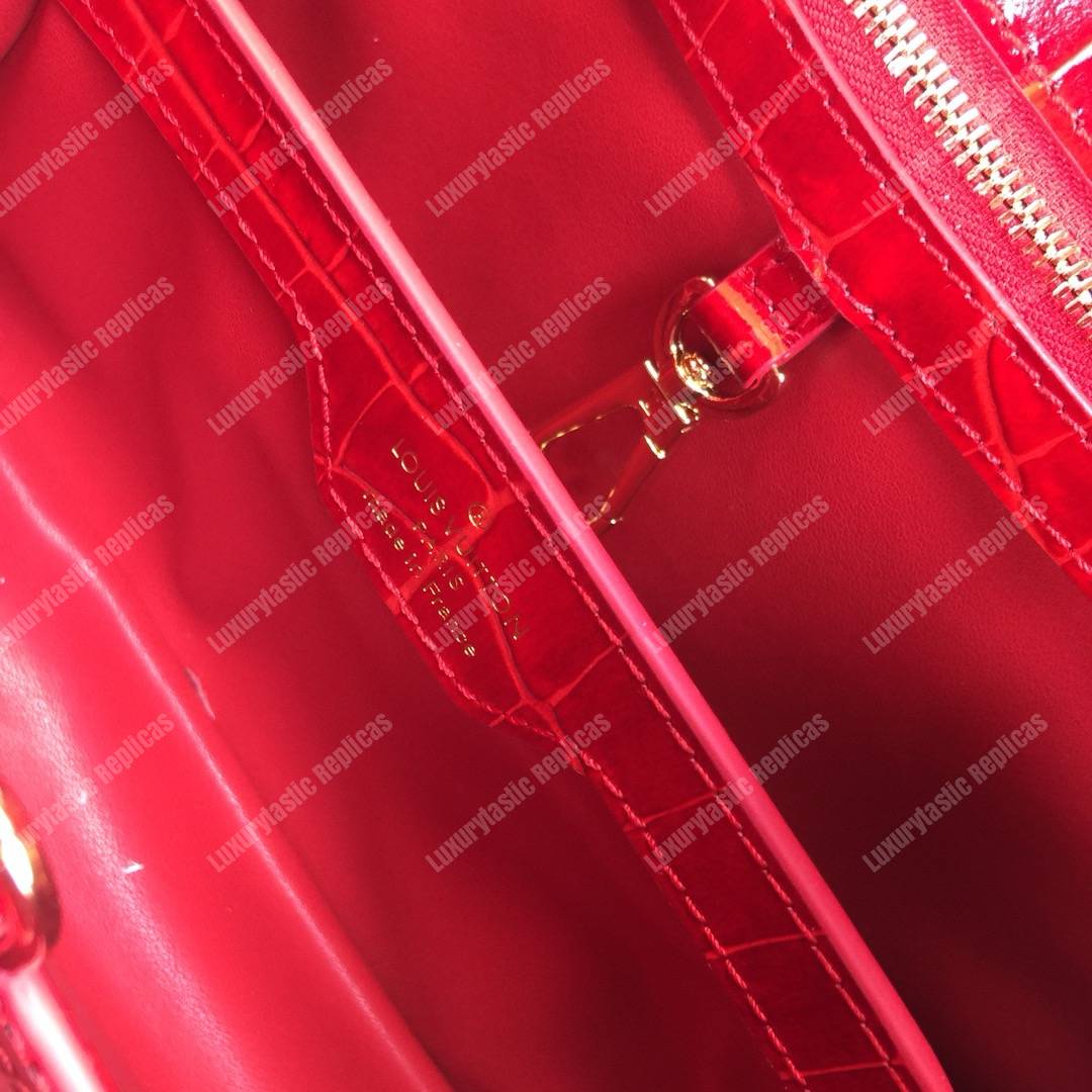 LV Capucines BB Crocodilien Brillant Cherry