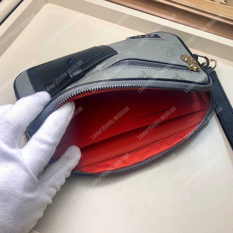 LV Alpha Clutch Monogram Satellite