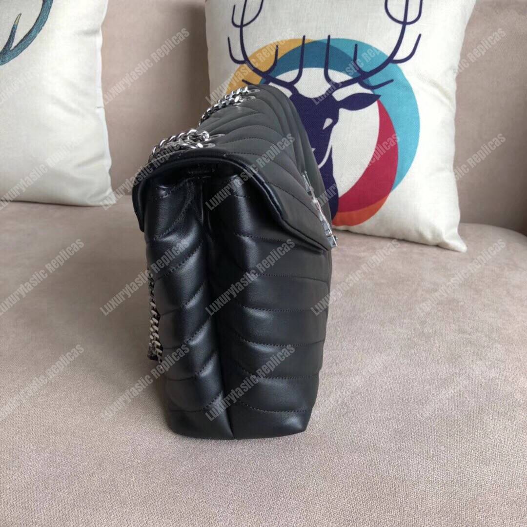 Saint Laurent LouLou Medium in Metelasse “Y” Leather Black