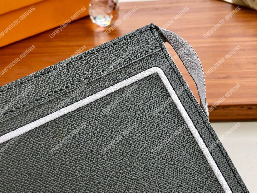 LV Pochette Voyage MM Taiga Leather Black