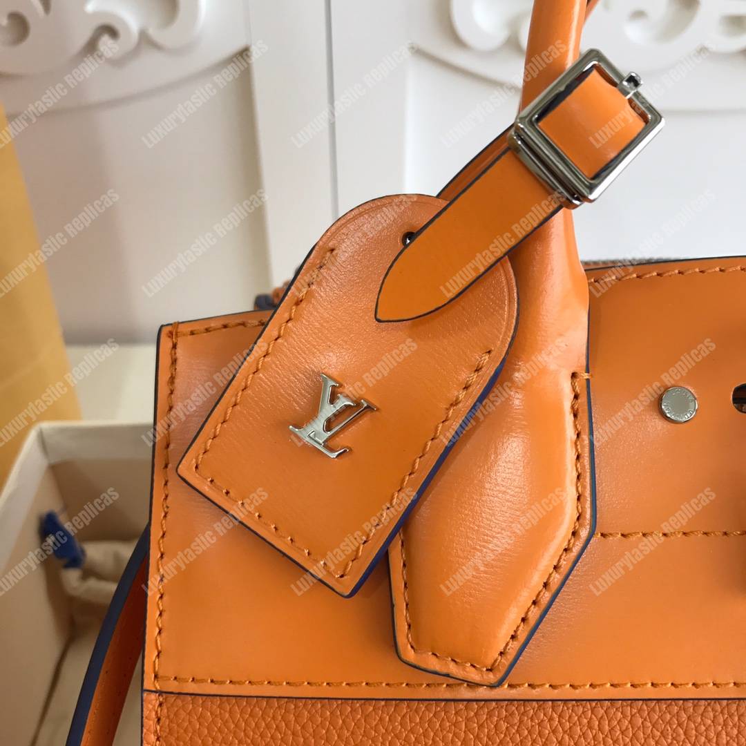 LV City Steamer PM Amaretto Orange/Iris Blue