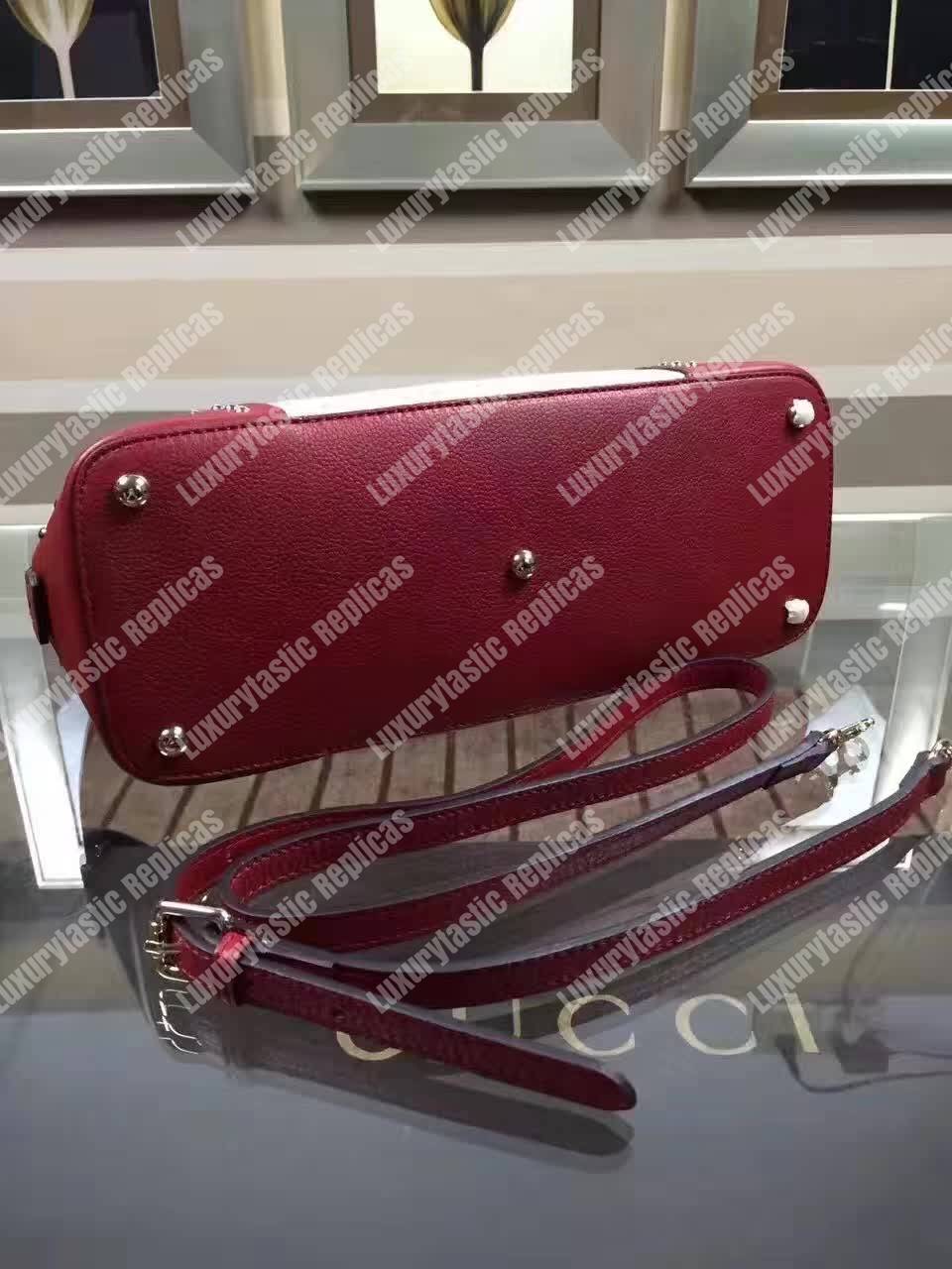 G*u*i gg canvas top handle bag red