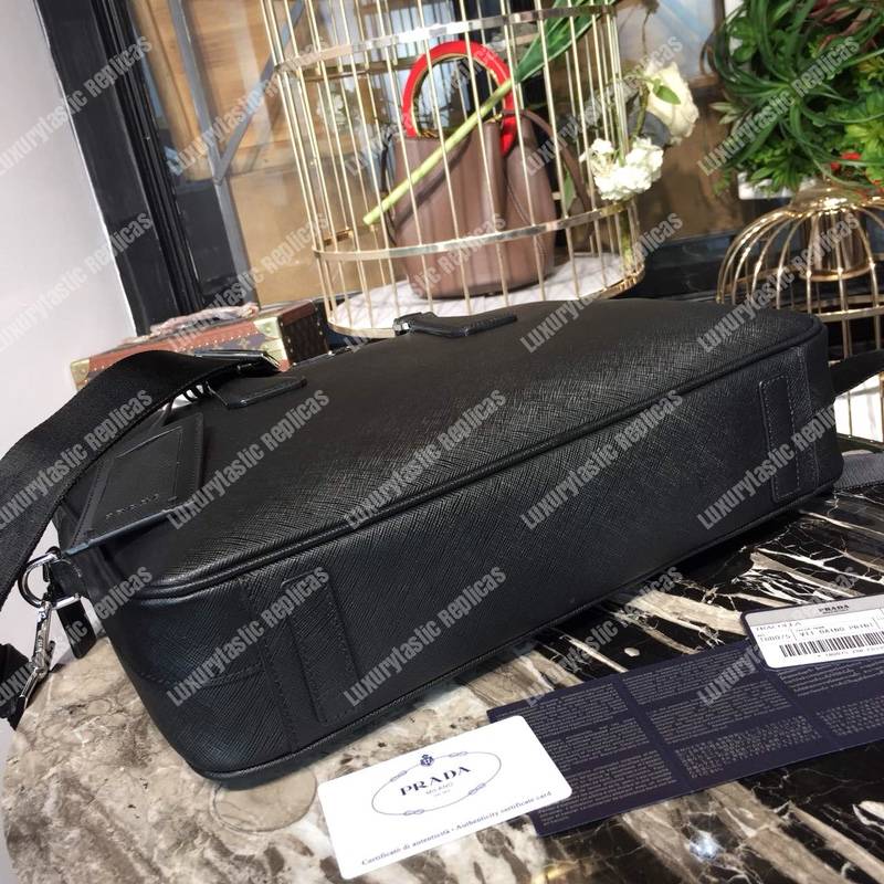 Pra*a leather briefcase black