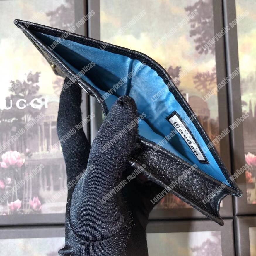 G*u*i garden leather wallet black with bat