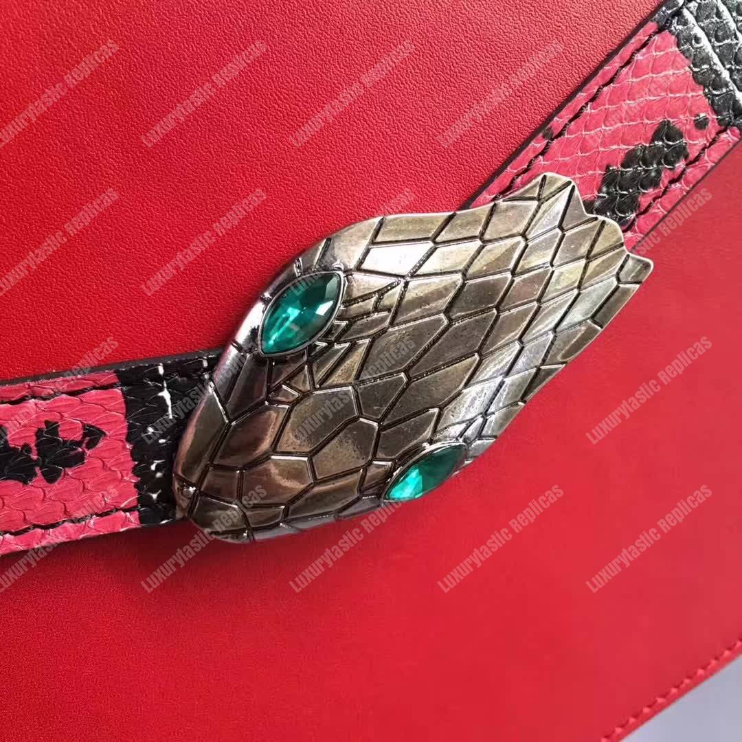 G*u*i lilith leather top handle bag red