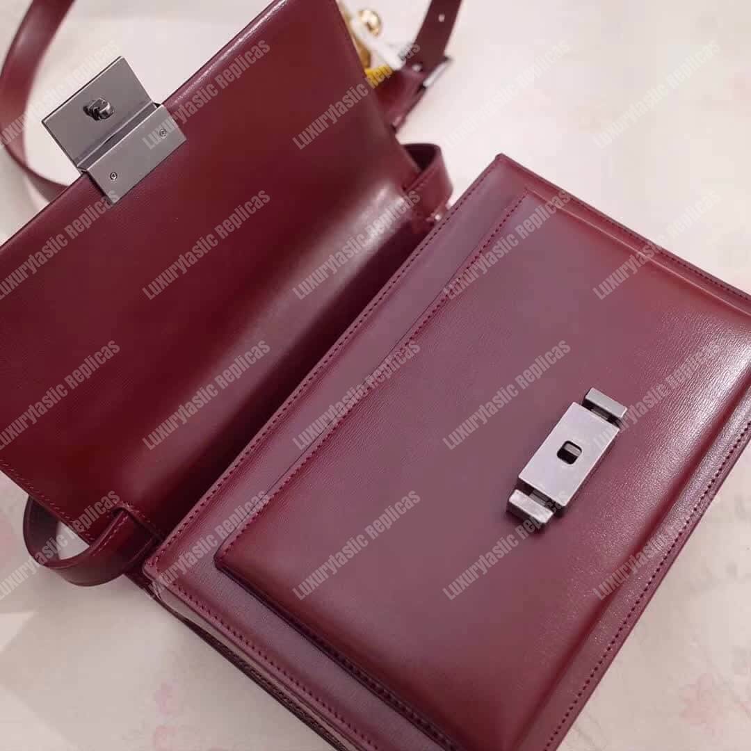 Saint Laurent Medium Bellechasse Dark Red Leather