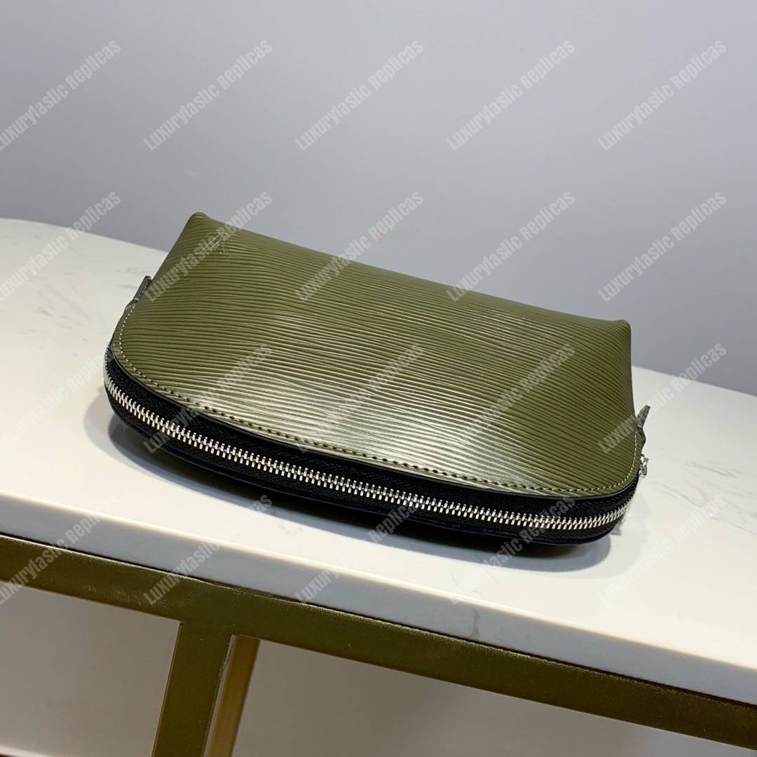 LV Cosmetic Pouch PM Epi Leather Borneo Green