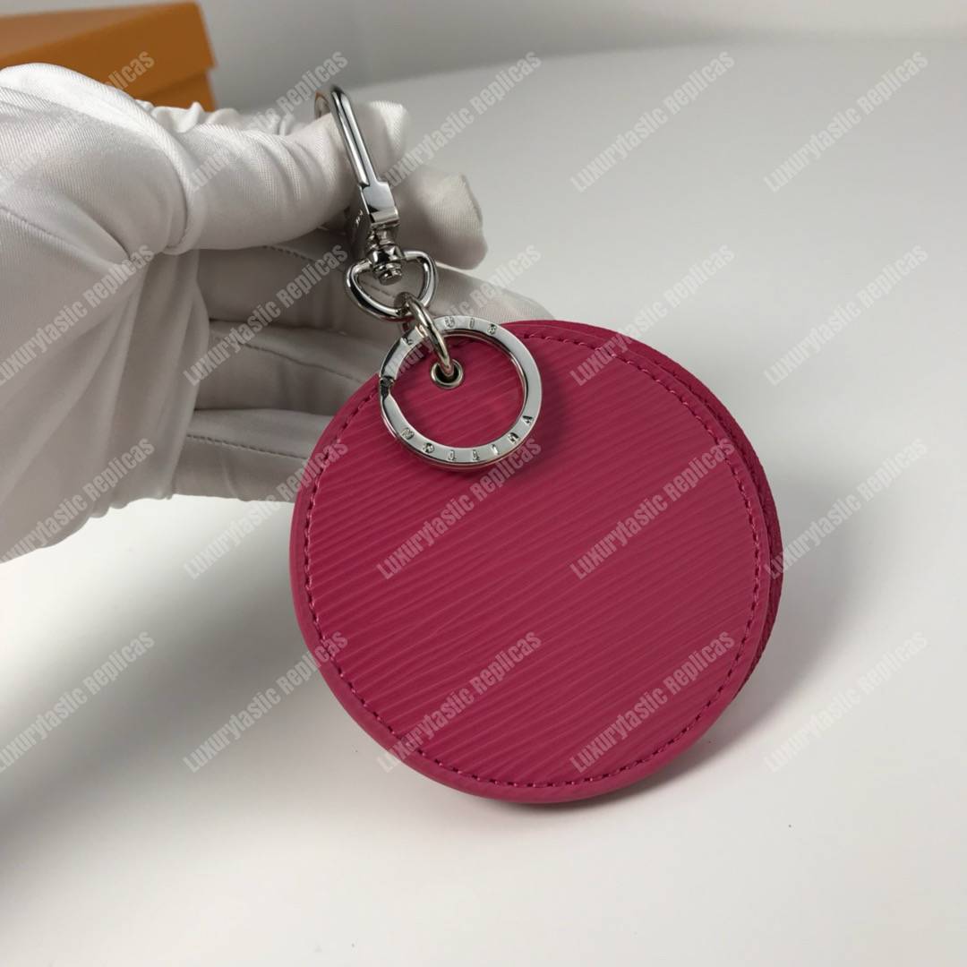 LV Mirror Bag Charm & Key Holder Epi Leather Fuchsia