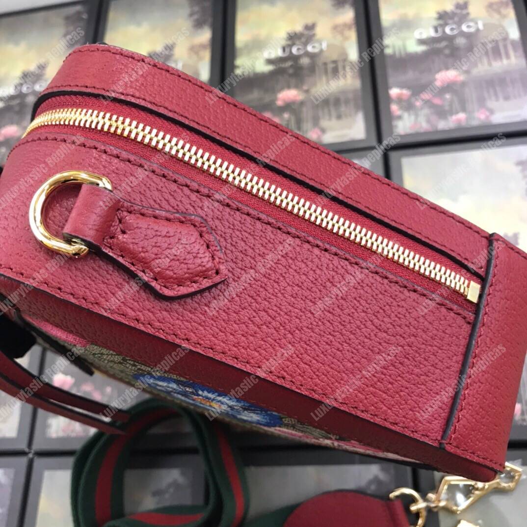 G*u*i ophidia gg flora small shoulder bag red