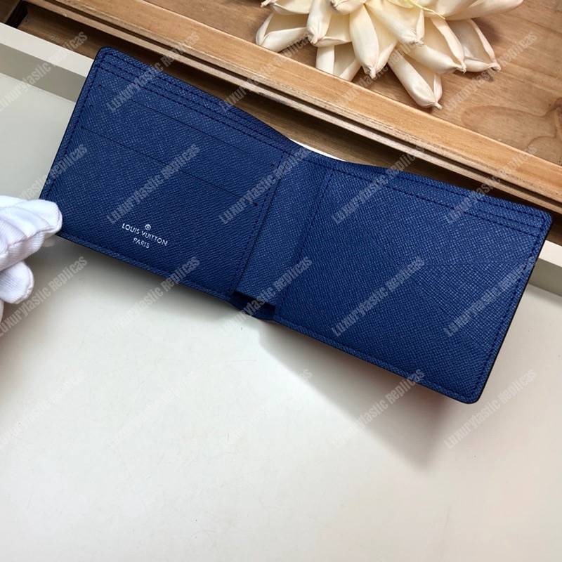 LV Multiple Wallet Taiga Monogram Navy Blue