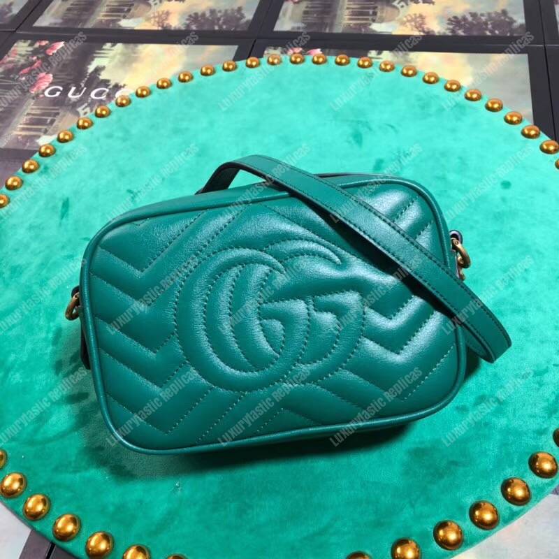 G*u*i gg marmont matelassé mini bag green