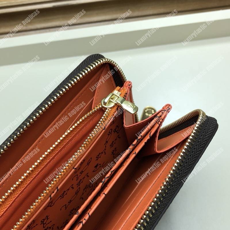 LV Zippy Wallet Catogram Dogs and Cats Brown Orange