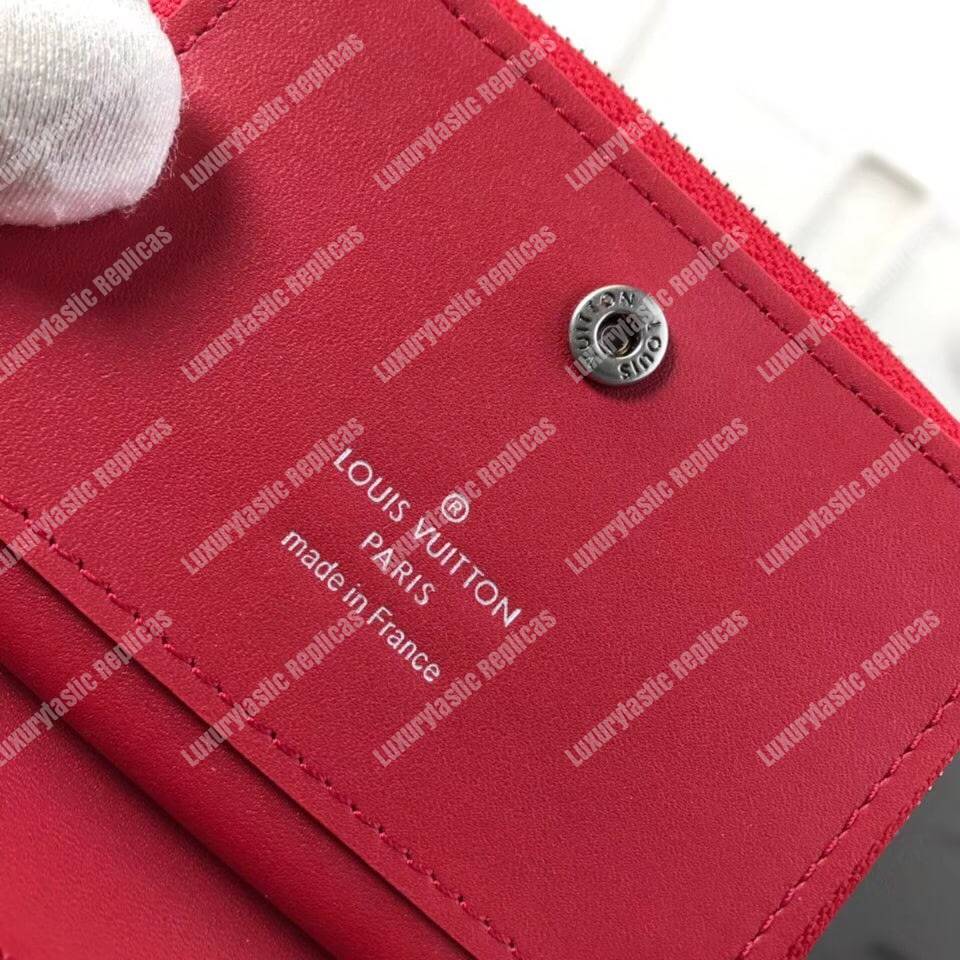LV New Wave Zipped Compact Wallet Red