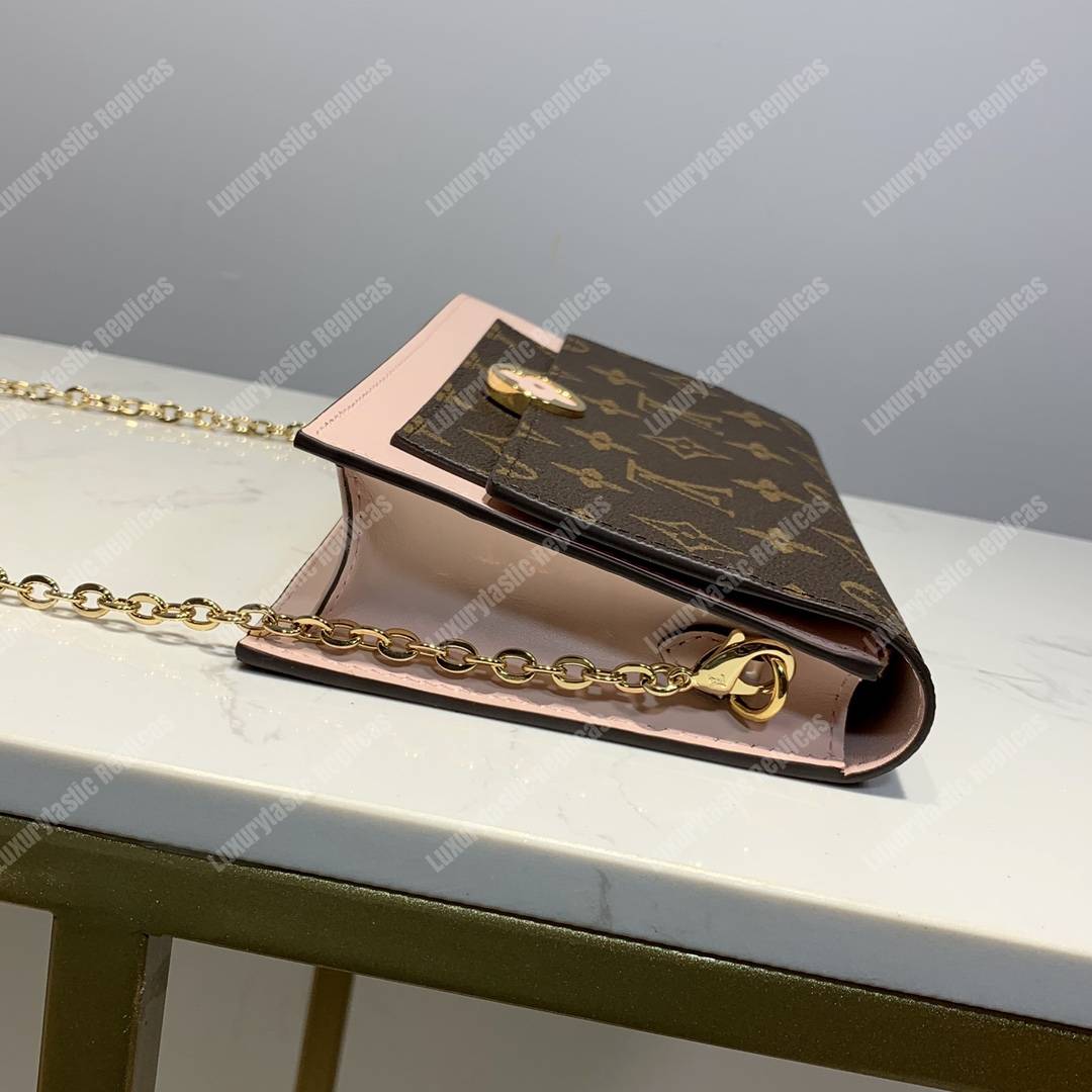 LV Flore Chain Wallet Rose Ballerine