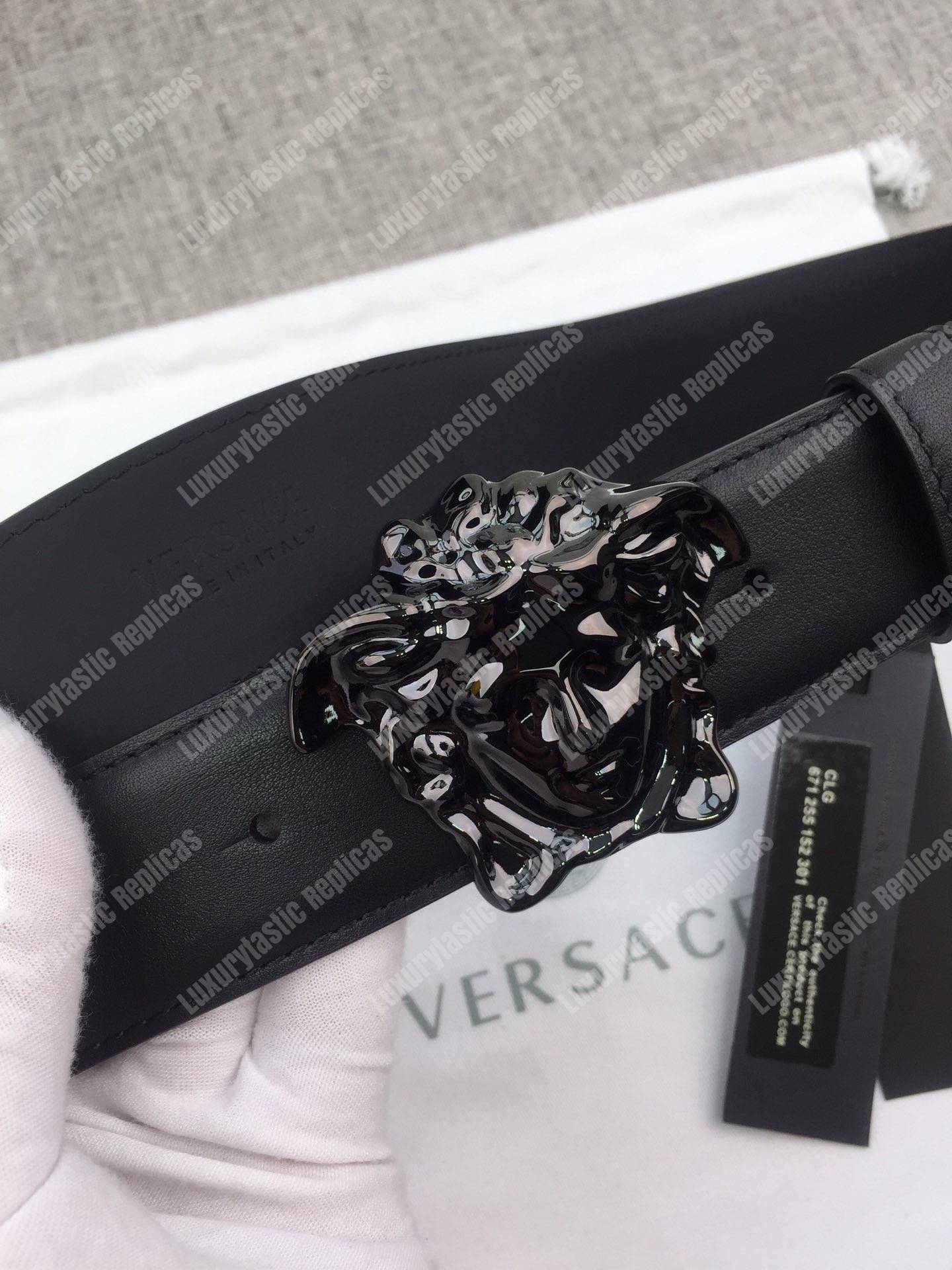 Versace Palazzo Belt with Black Medusa Buckle
