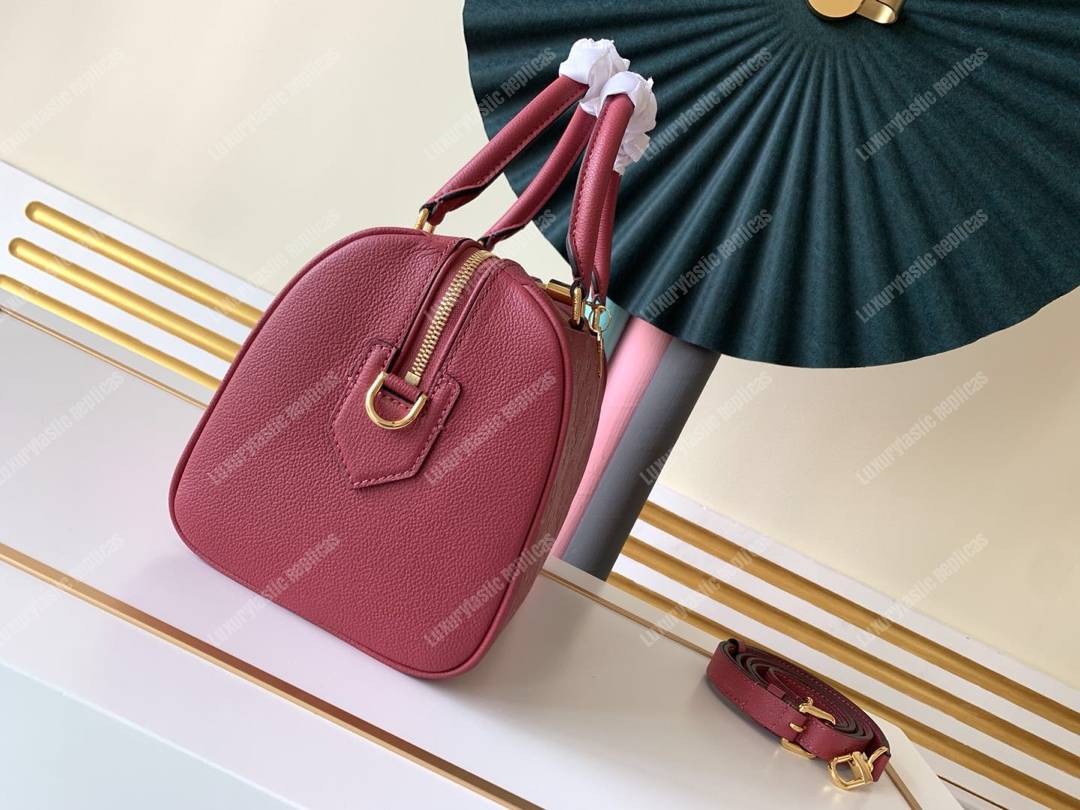 LV Speedy Bandouliere 25 Monogram Empreinte Leather Cherry Berry