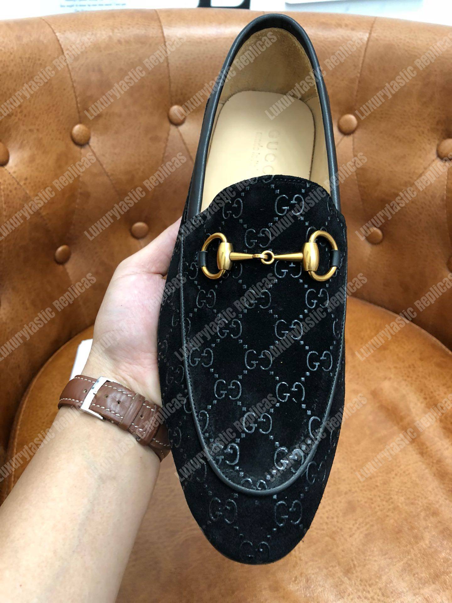 G*u*i jordaan gg velvet loafer black