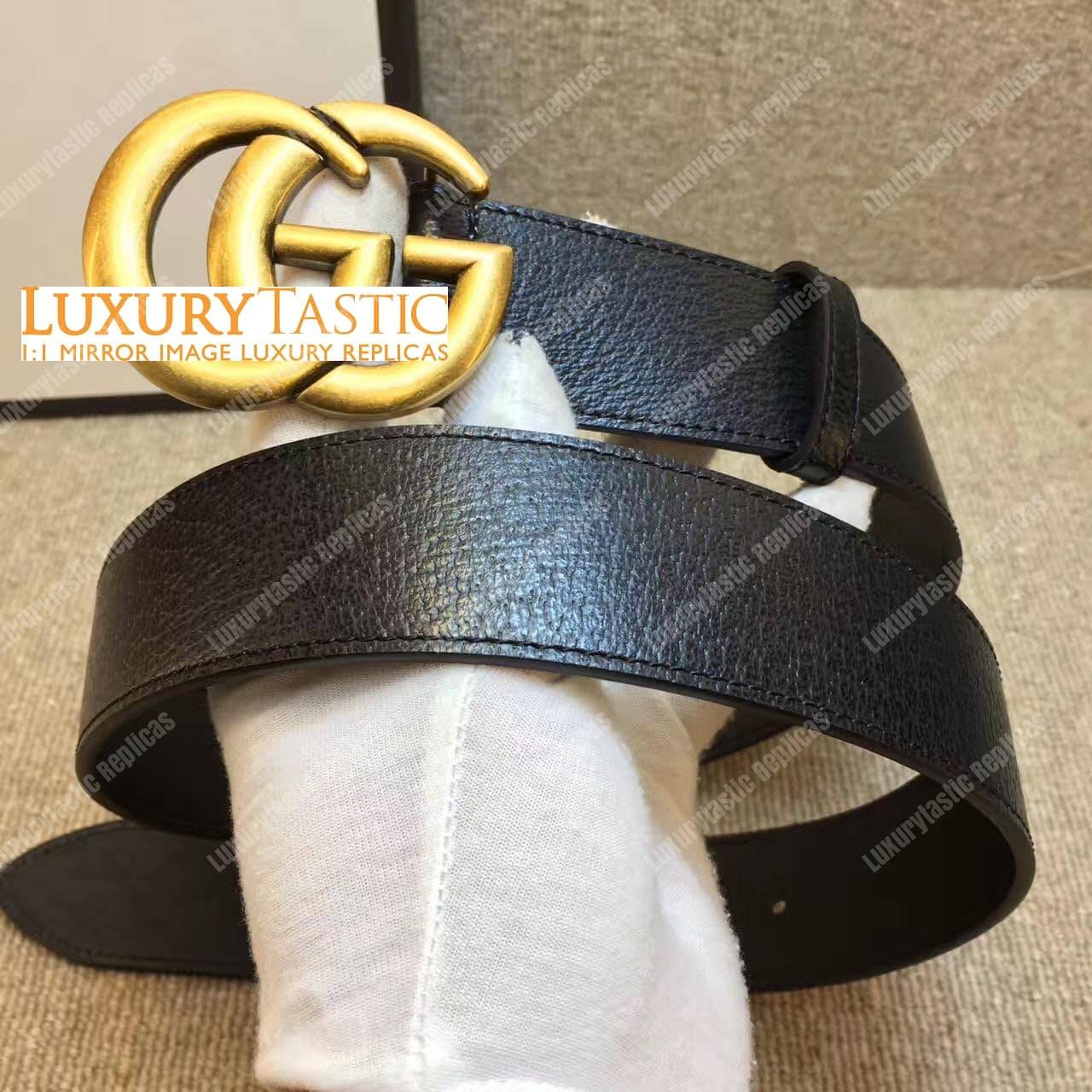 G*u*i leather belt with double g buckle