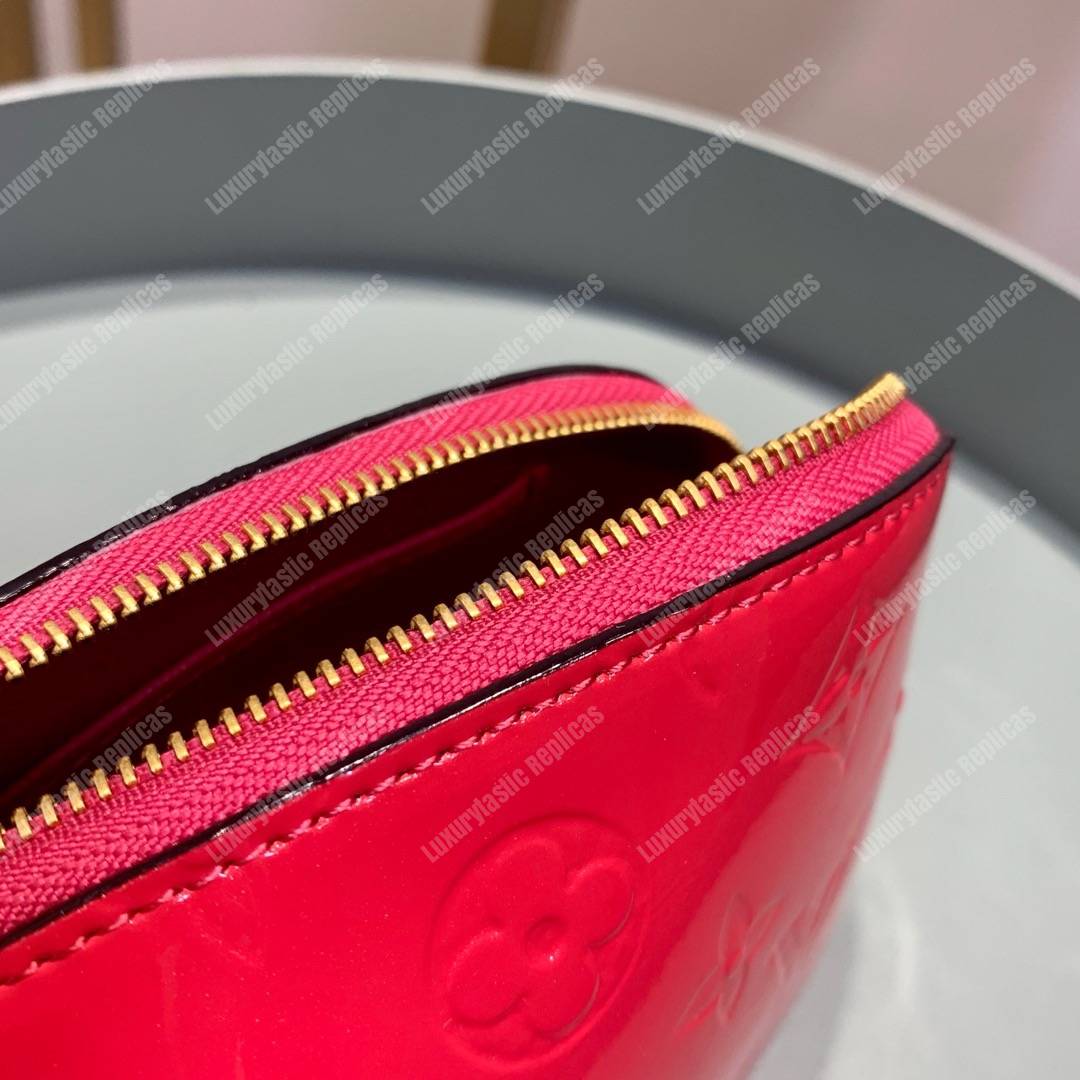 LV Cosmetic Pouch Monogram Vernis Leather Pink