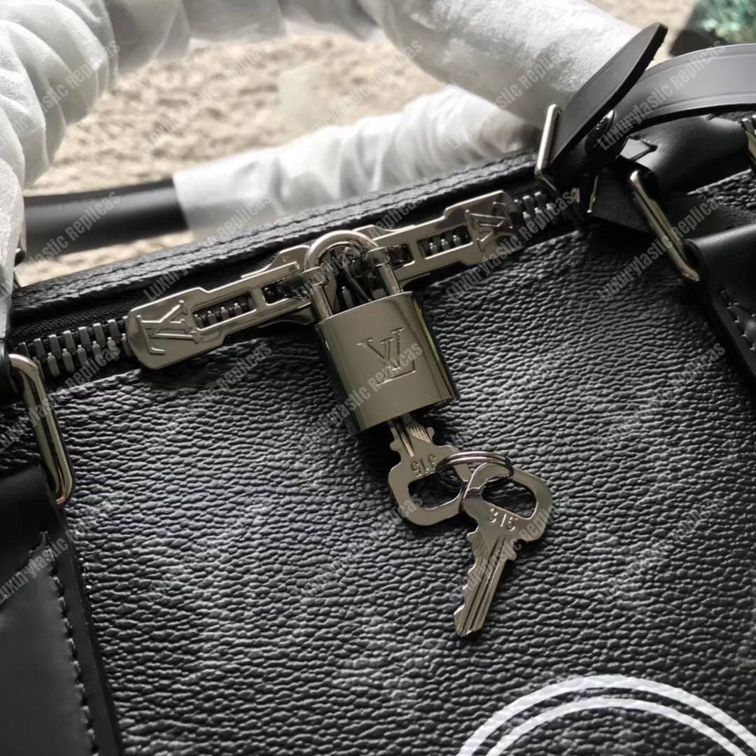LV Keepall Bandouliere 45 Monogram Eclipse Canvas