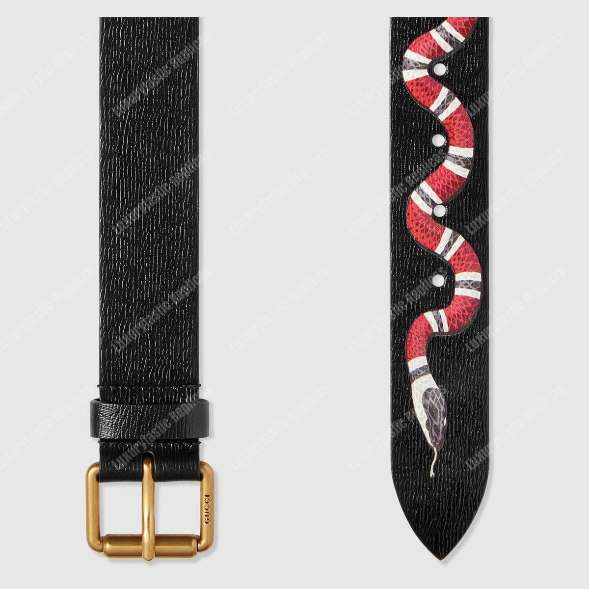 G*u*i leather belt with kingsnake