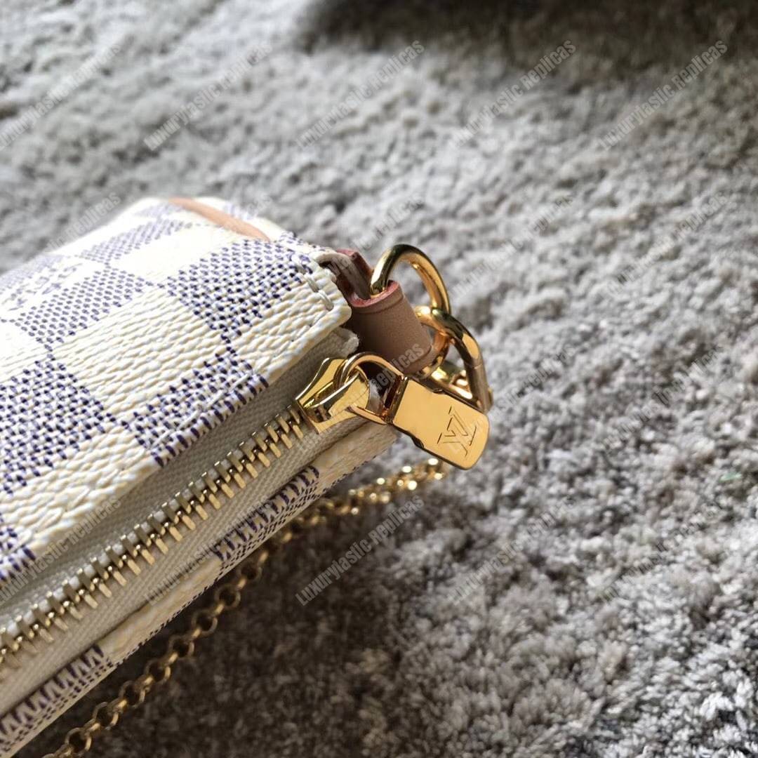 LV Eva Clutch Damier Azur Canvas