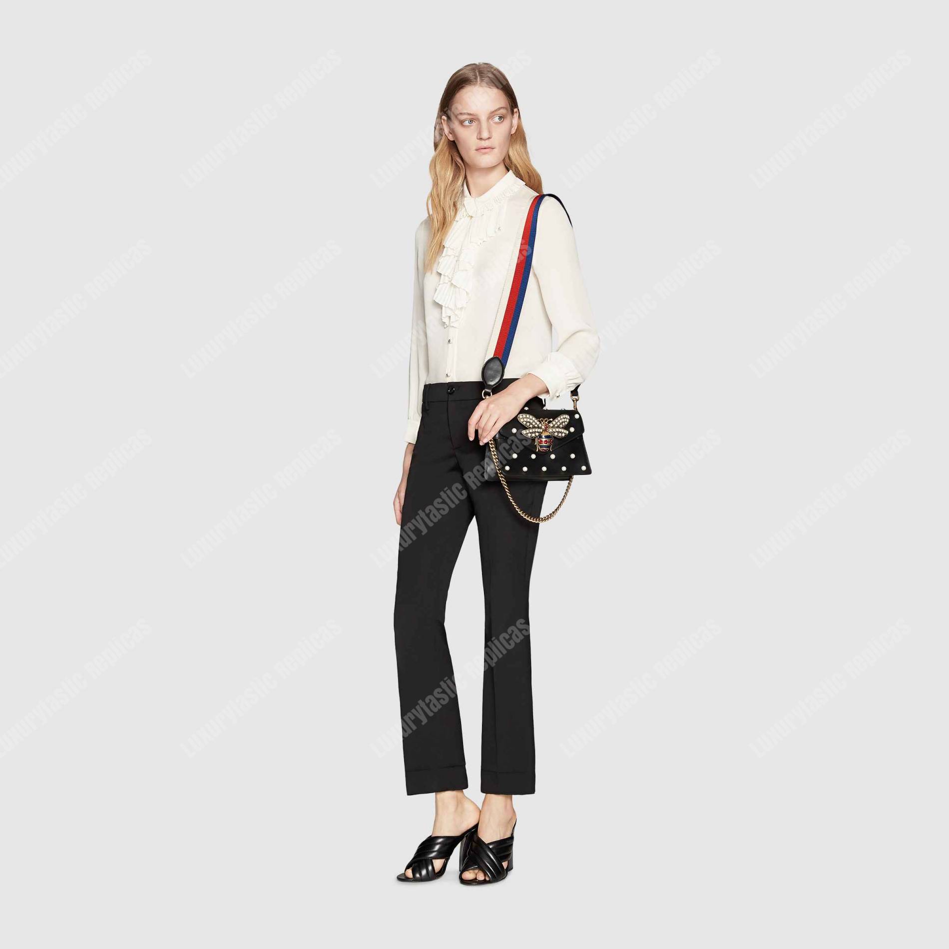 G*u*i broadway leather mini bag black