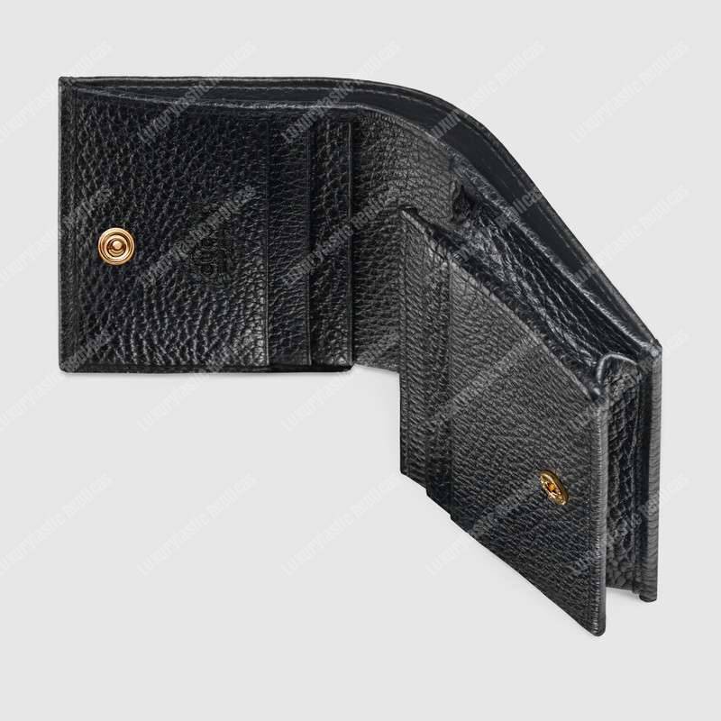 G*u*i gg leather card case black