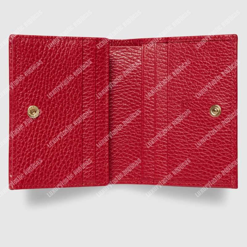 G*u*i gg leather card case red