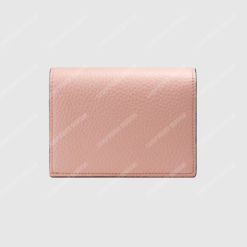G*u*i animalier card case light pink with bee