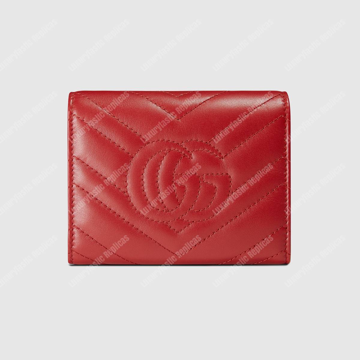 G*u*i gg marmont matelassé wallet hibiscus red