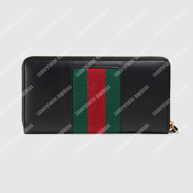 G*u*i sylvie leather zip around wallet black