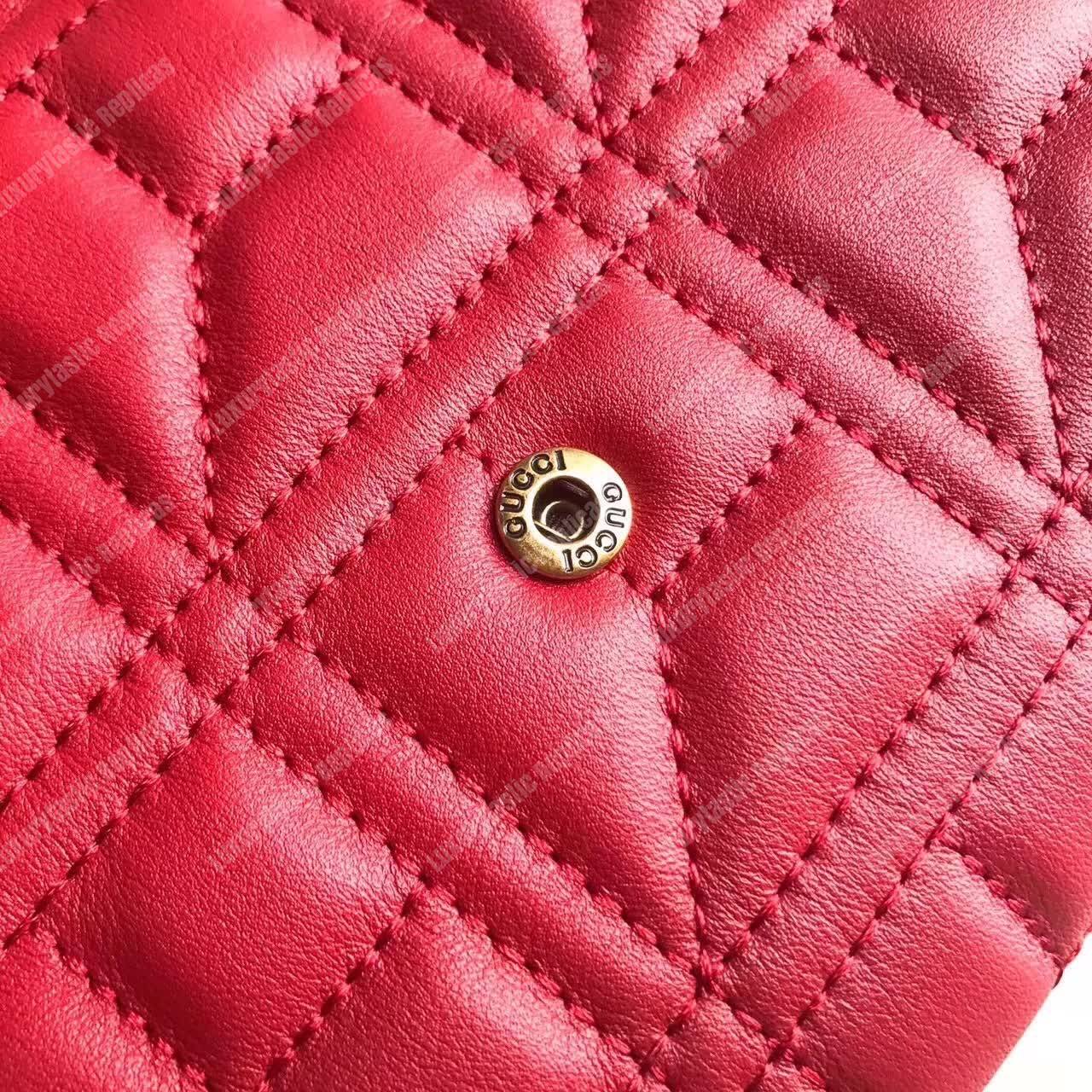 G*u*i gg marmont leather mini chain bag hibiscus red