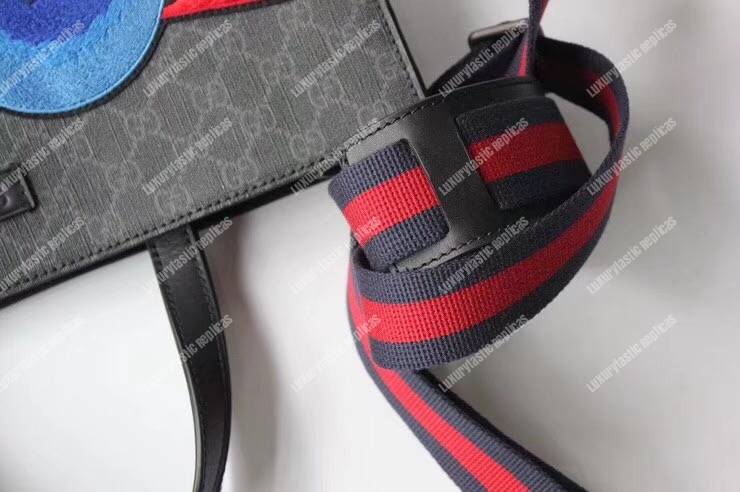 G*u*i night courrier soft gg sup*e tote black/grey