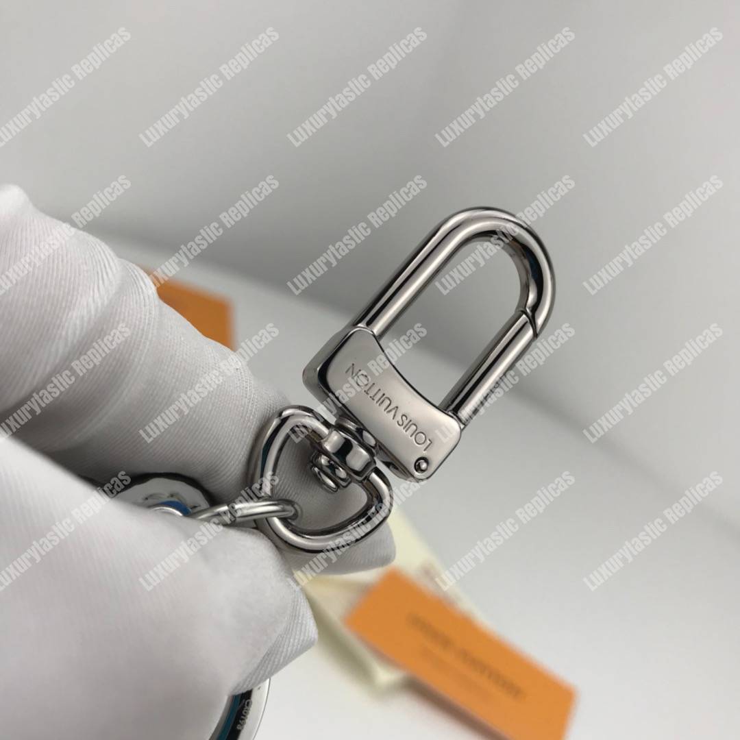 LV Metal Rocket Bag Charm and Key Holder Blue