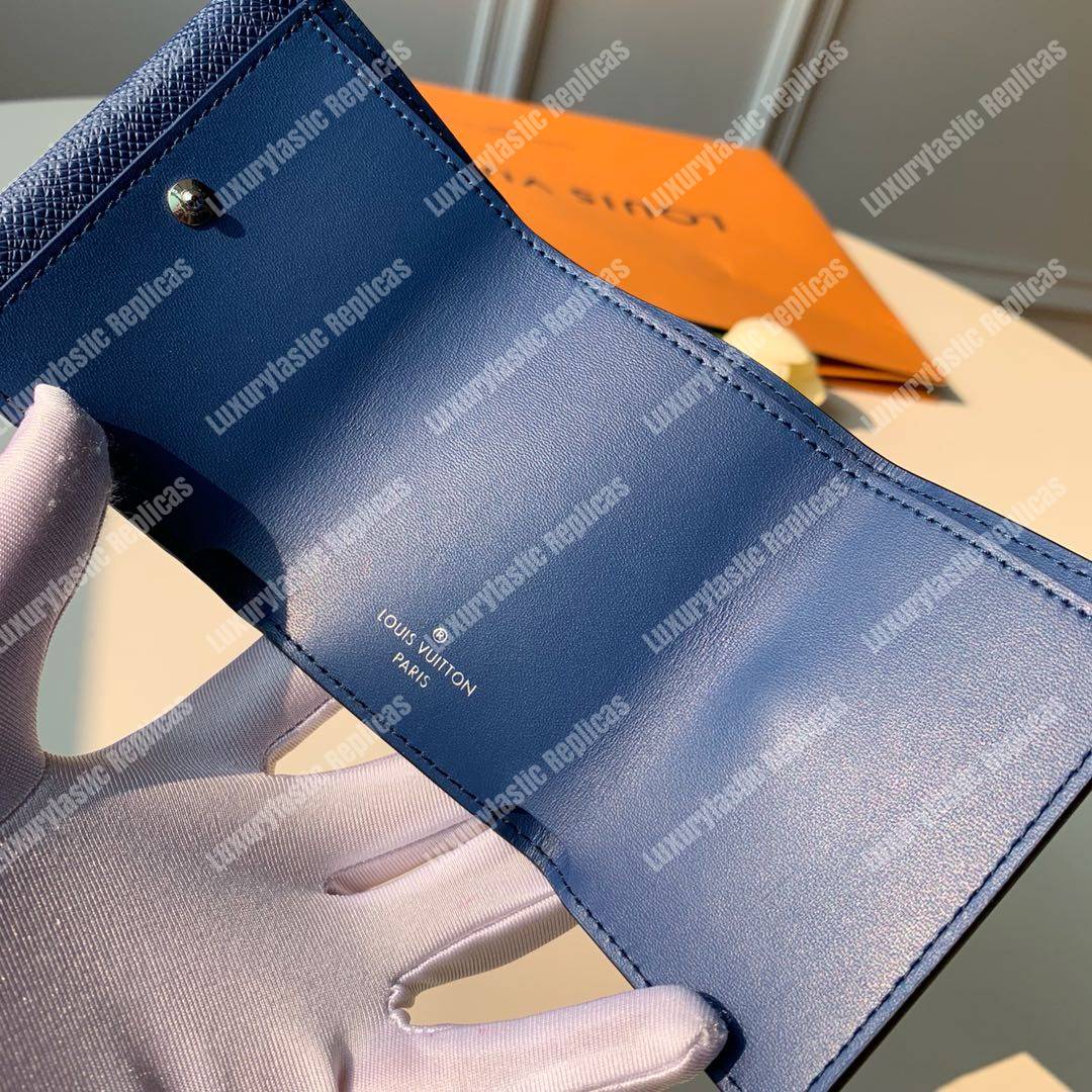 LV Discovery Compact Wallet K45 Taiga Monogram Cobalt