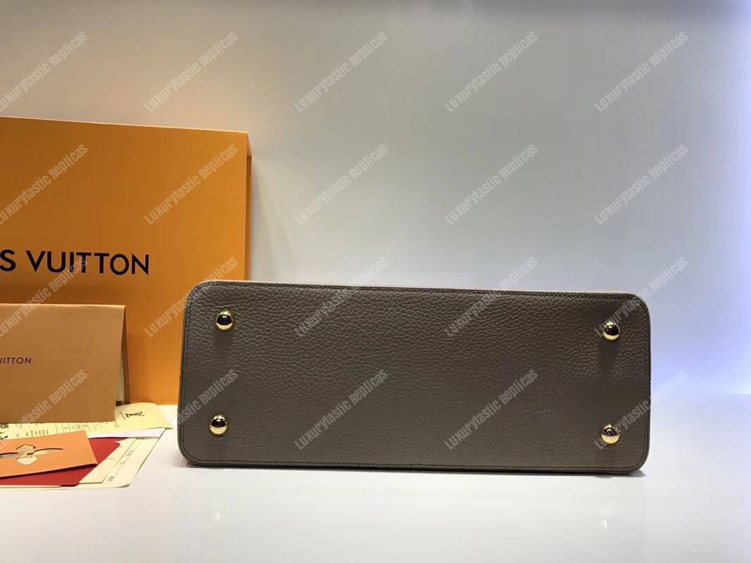 LV Capucines MM Taurillon And Python Leather Galet