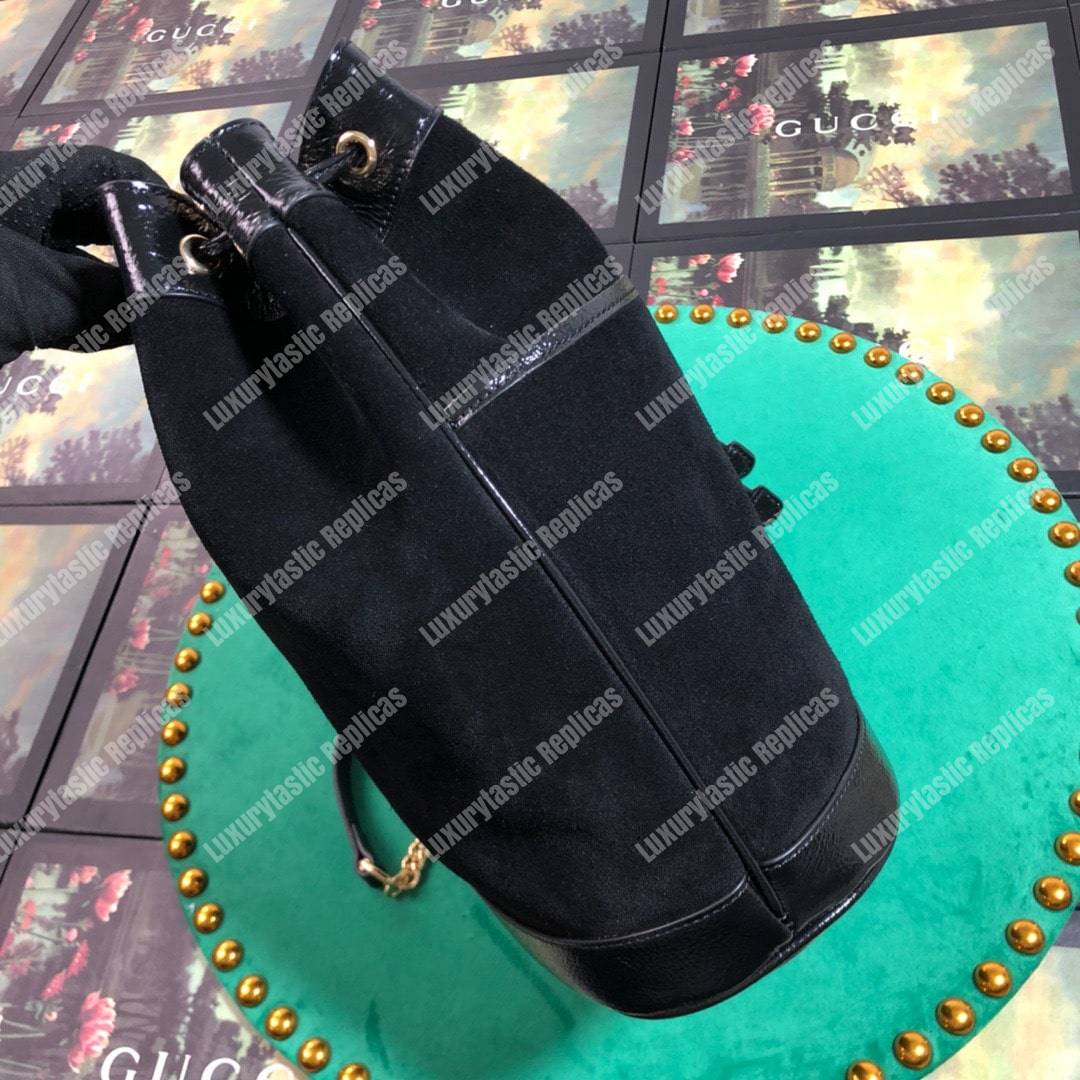 G*u*i rajah medium bucket bag black