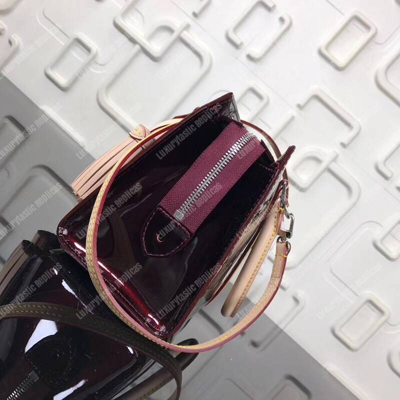LV Monogram Vernis Neo Triangle Bag Amarante
