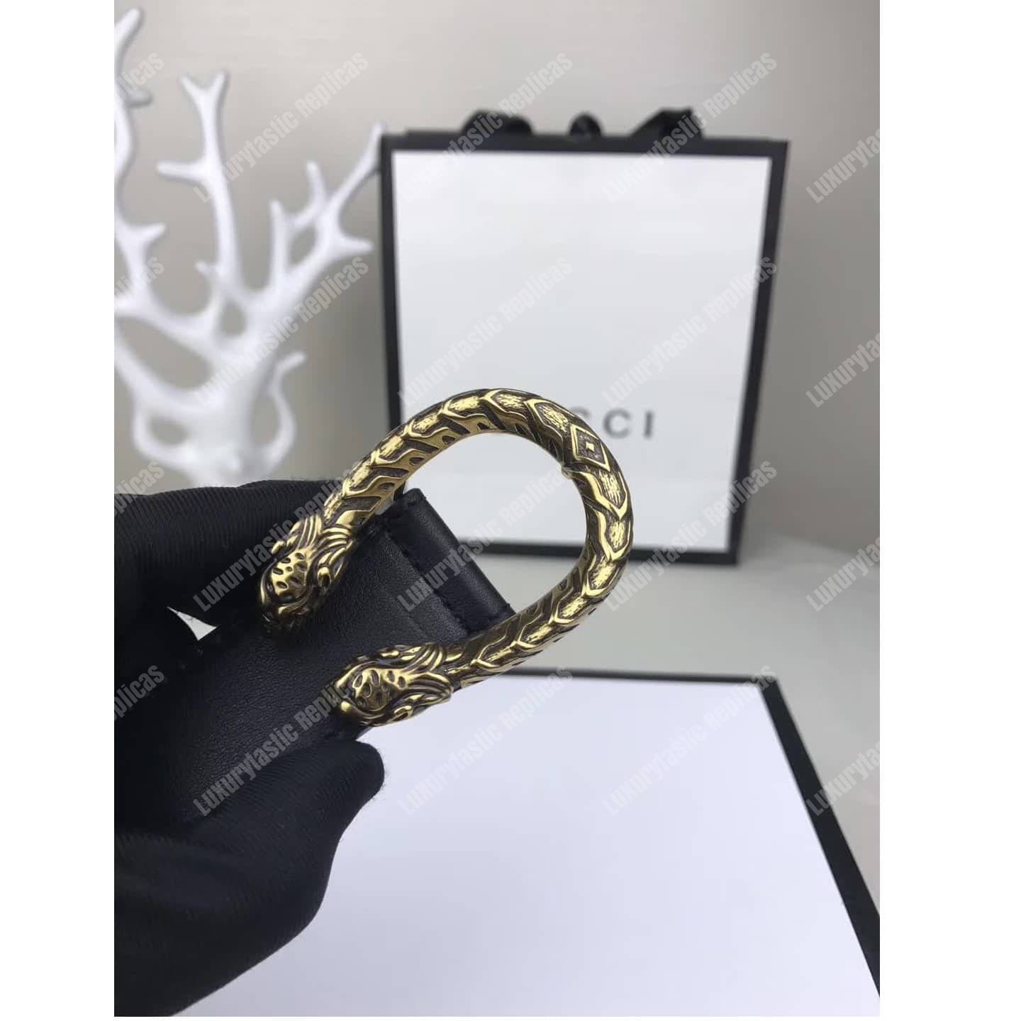 G*u*i leather belt with dionysus buckle
