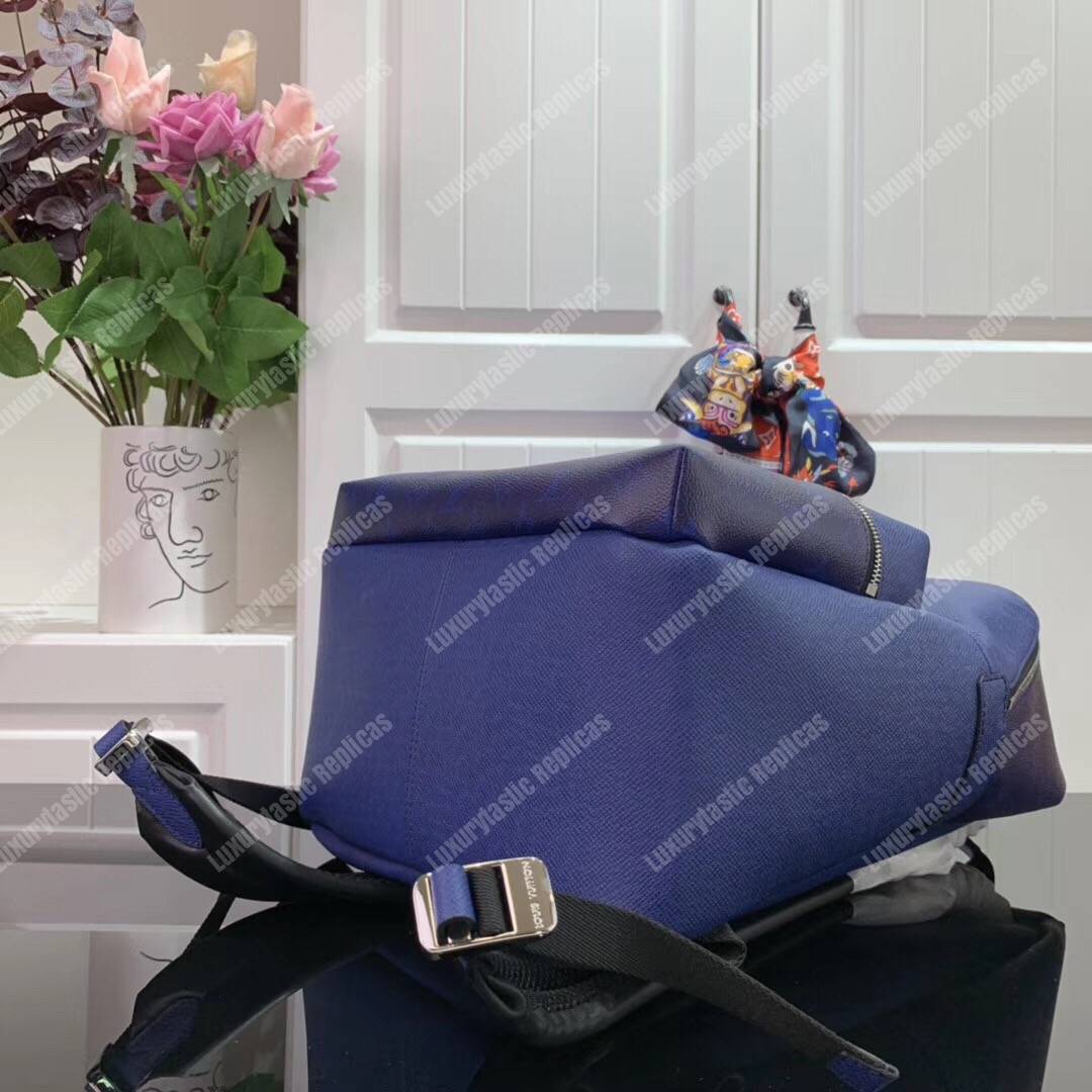 LV Discovery Backpack PM Taiga Leather Monogram Cobalt