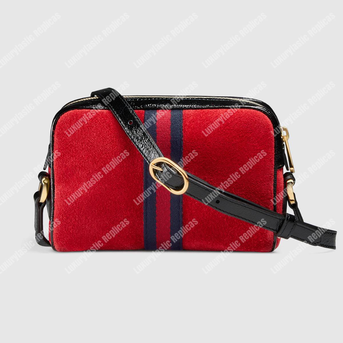 G*u*i ophidia suede mini bag red