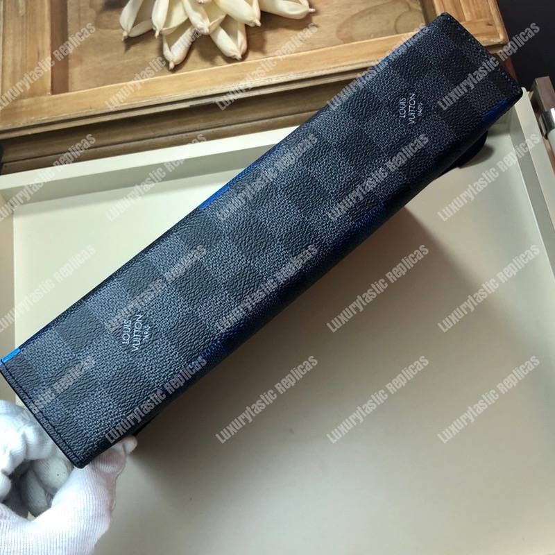 LV Pochette Voyage MM Damier Graphite Pixel Blue